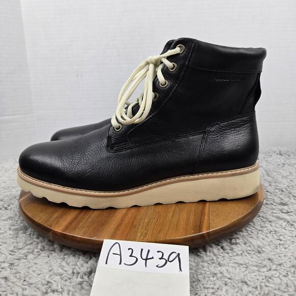 Cole Haan Nantucket Grand Os Black Leather Casual Plain Toe Boot Mens 11.5 M - Picture 1 of 13